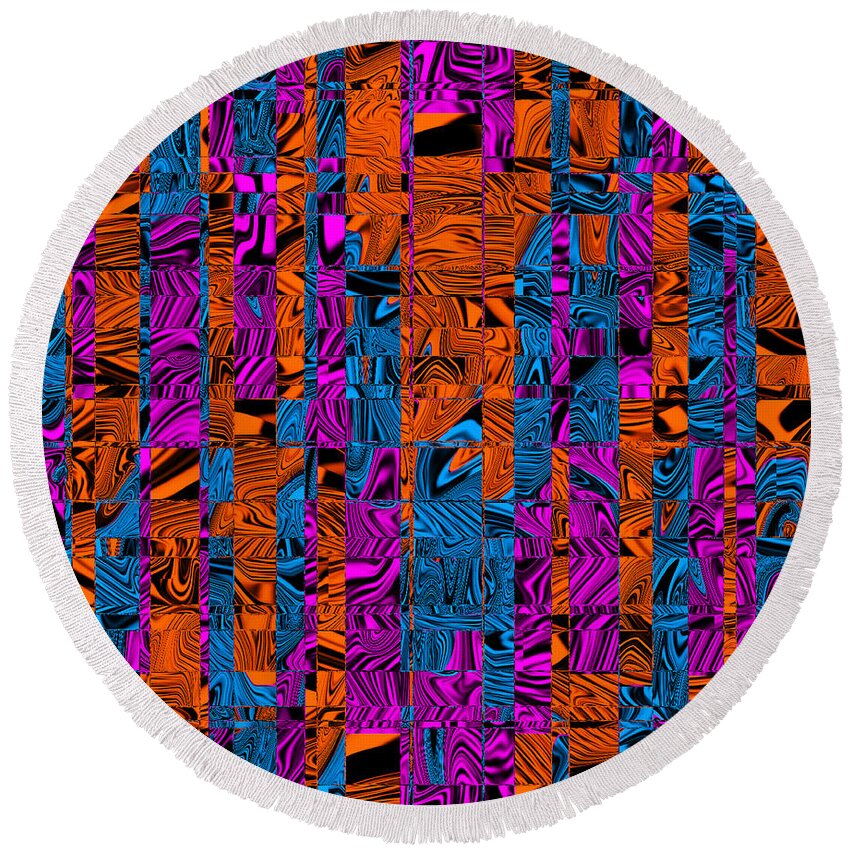 Digital Round Beach Towel featuring the digital art Abstract Pattern by Ronald Mills