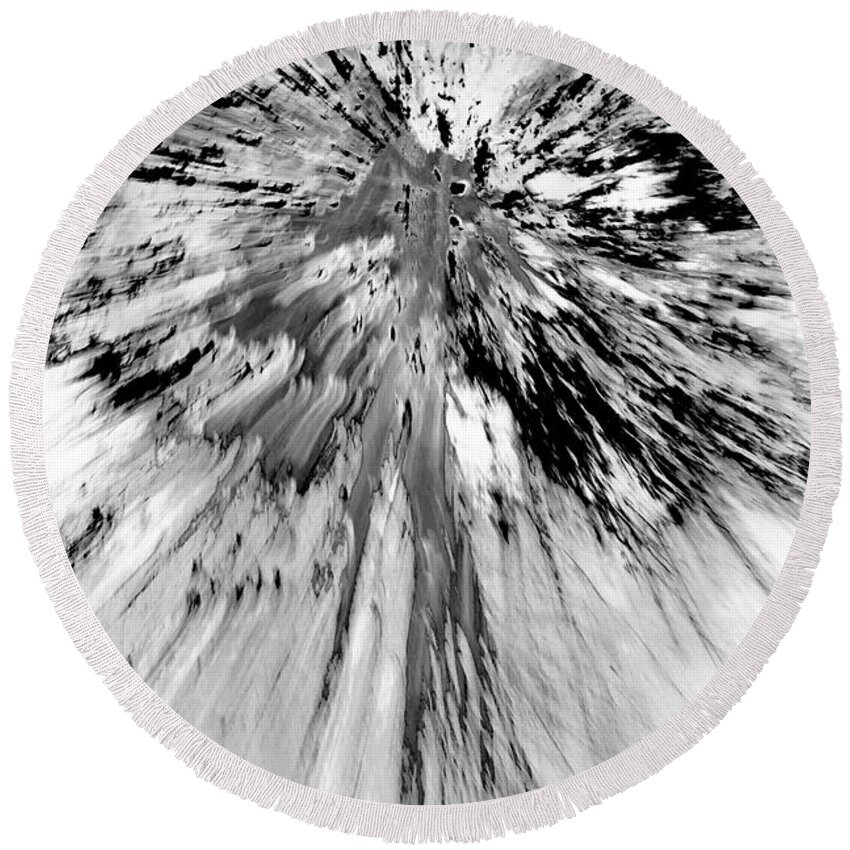 Tree Round Beach Towel featuring the photograph Abstract Tree by Kathy Paynter