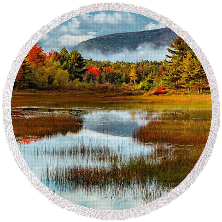  Round Beach Towel featuring the photograph Acadia Meadow by Gary Johnson