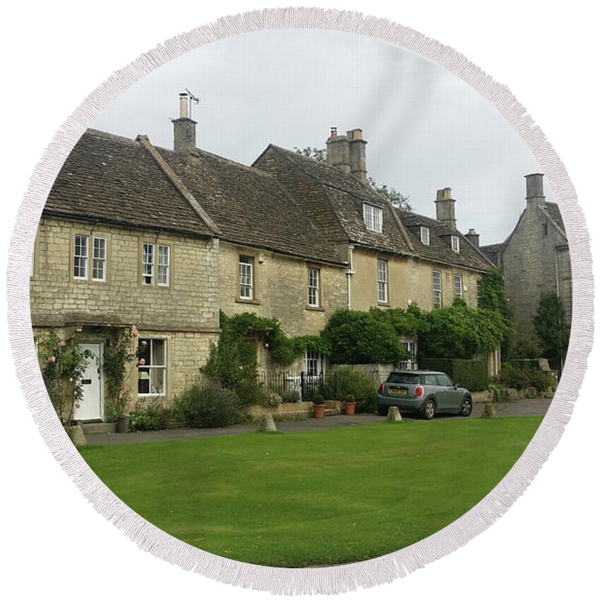 Cotswold Round Beach Towel featuring the photograph Agatha Raisin Village by Roxy Rich