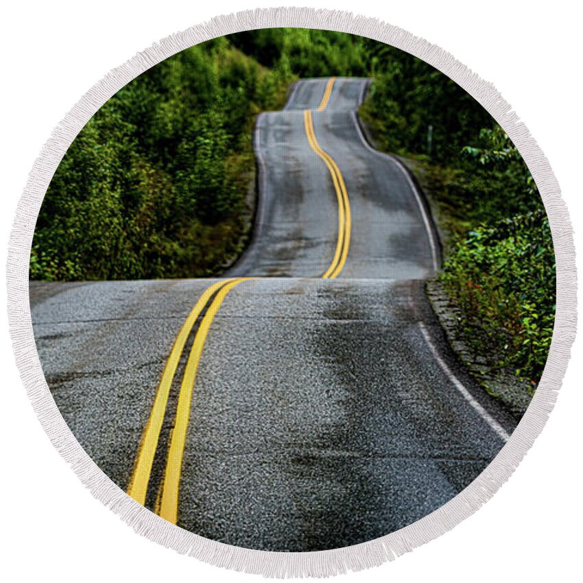 Alaska Round Beach Towel featuring the photograph Alaskan Asphalt by David Downs