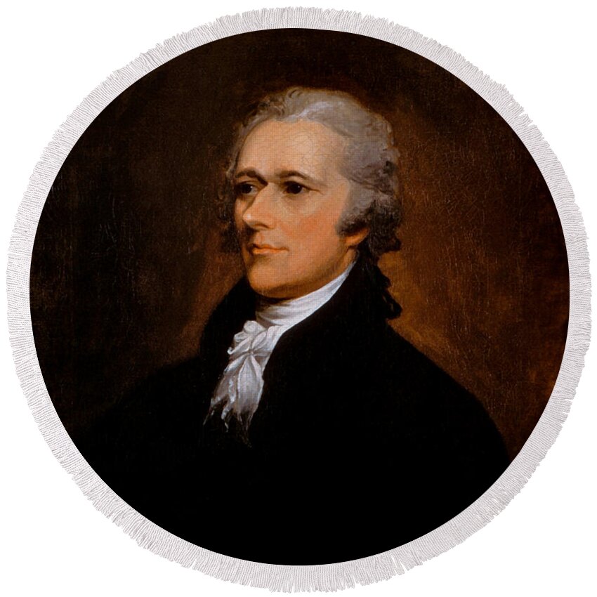 Alexander Hamilton Round Beach Towels