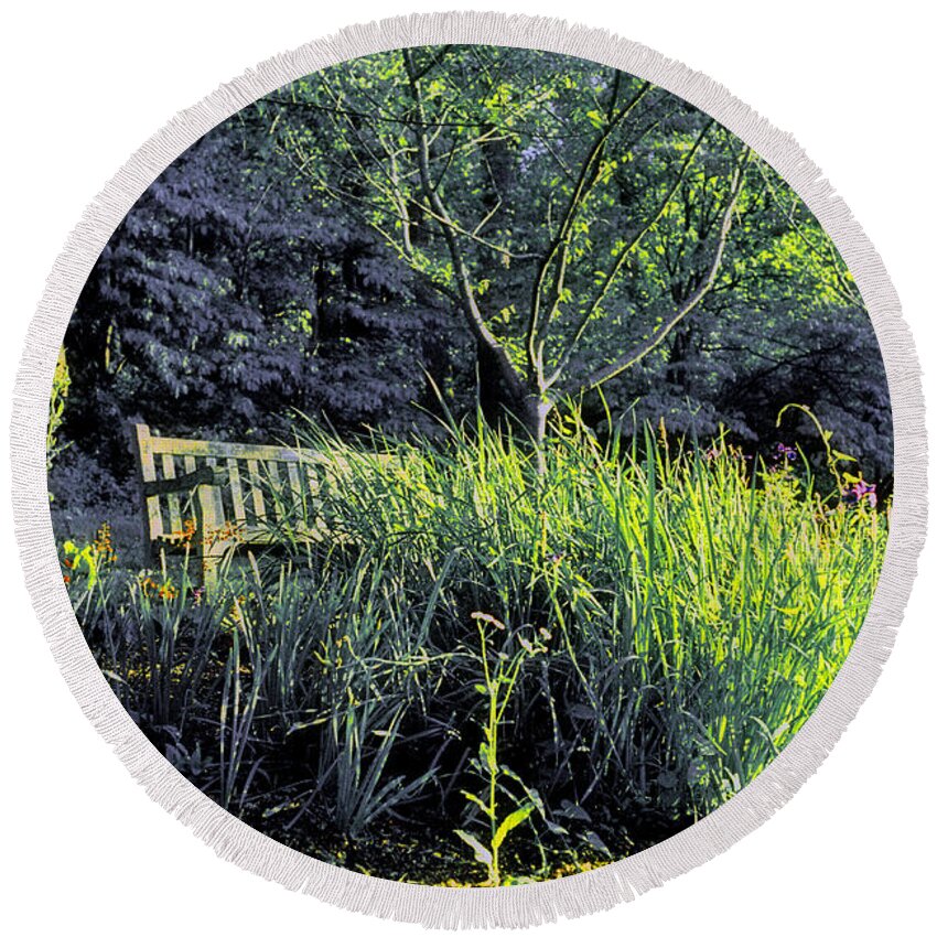 Nature Round Beach Towel featuring the photograph Along the Path to Lake Caroline by Steve Ember