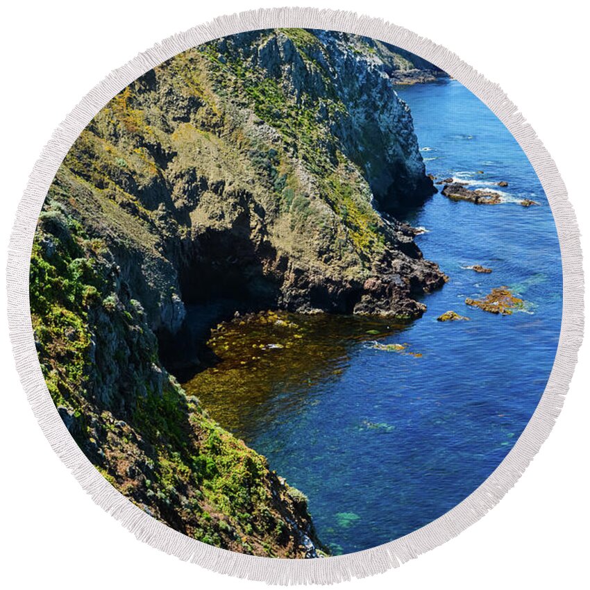 Channel Islands National Park Round Beach Towel featuring the photograph Anacapa Island Inspiration Point Portrait by Kyle Hanson