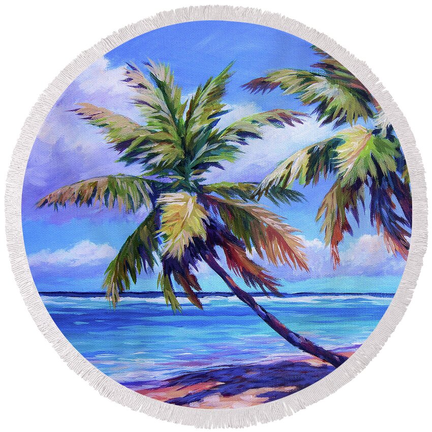 Square Round Beach Towel featuring the painting Another Beautiful Day Square by John Clark