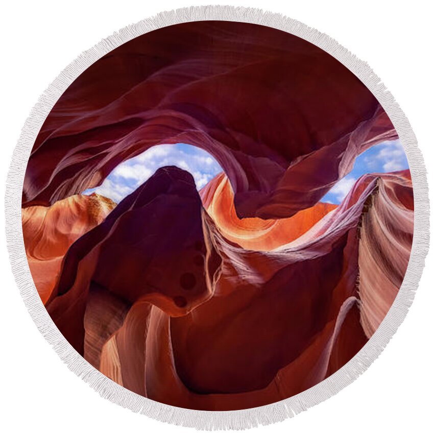 Wall Photo Round Beach Towel featuring the photograph Antelope Canyon by Celia Zhen