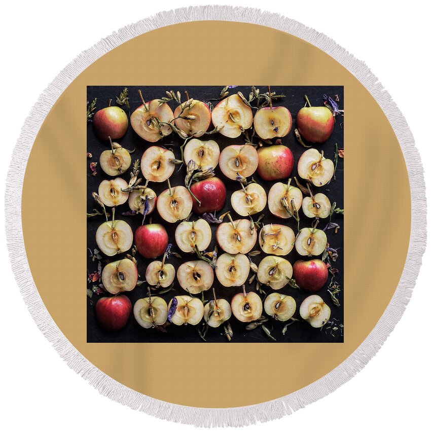 Apples Galore Round Beach Towel featuring the photograph Apples Galore by Sarah Phillips