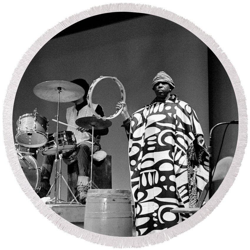 Jazz Round Beach Towel featuring the photograph Arkestra at Freeborn Hall 5 by Lee Santa