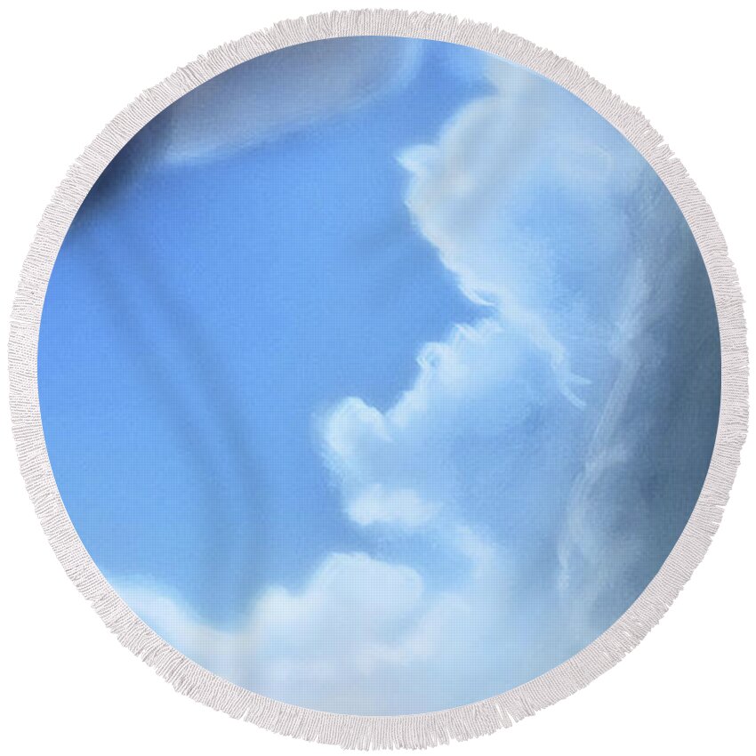 Clouds Round Beach Towel featuring the digital art Art - Gate to Heaven by Matthias Zegveld
