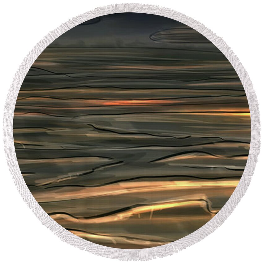 Dark Round Beach Towel featuring the digital art Art -- Grounds of Levatish by Matthias Zegveld
