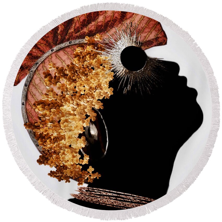 Protector Round Beach Towel featuring the digital art Asim by Canessa Thomas