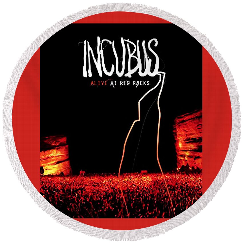 Incubus Round Beach Towel featuring the digital art At Red Rock by Bruce Springsteen