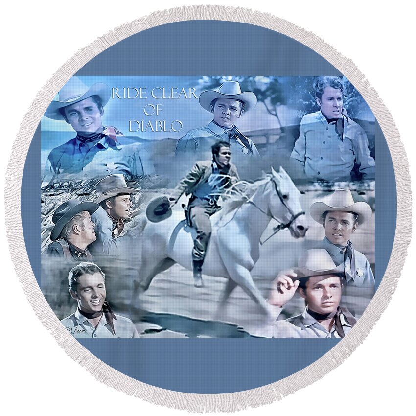 Audie Murphy Round Beach Towel featuring the photograph Audie Murphy - Ride Clear of Diablo by Dyle Warren