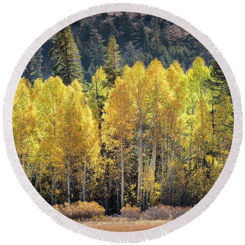 Fall Round Beach Towel featuring the photograph Autumn Color in Hope Valley by Gary Geddes