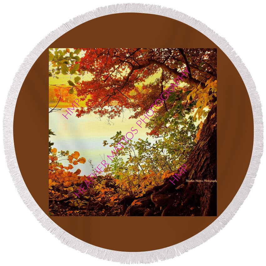 Autumn Round Beach Towel featuring the photograph Autumn Glory by Heather M Photography