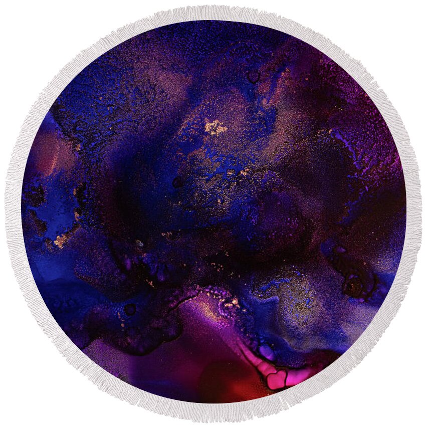Alcohol Ink Round Beach Towel featuring the painting Average Dreams by Jennifer Walsh