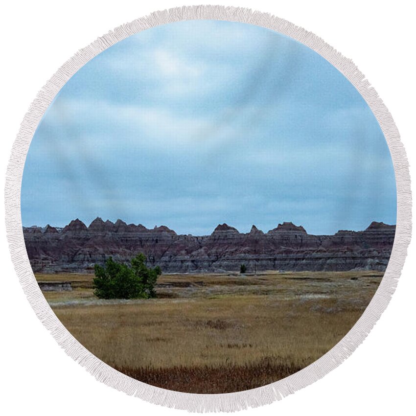  Round Beach Towel featuring the photograph Badlands 1 by Wendy Carrington