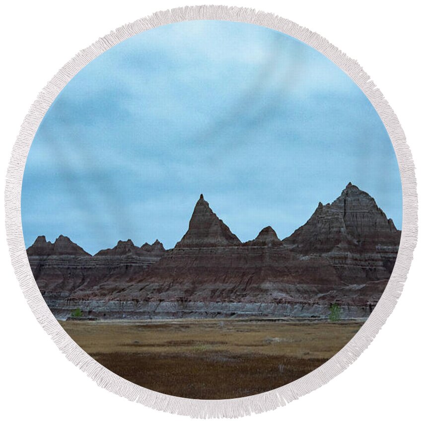  Round Beach Towel featuring the photograph Badlands 5 by Wendy Carrington