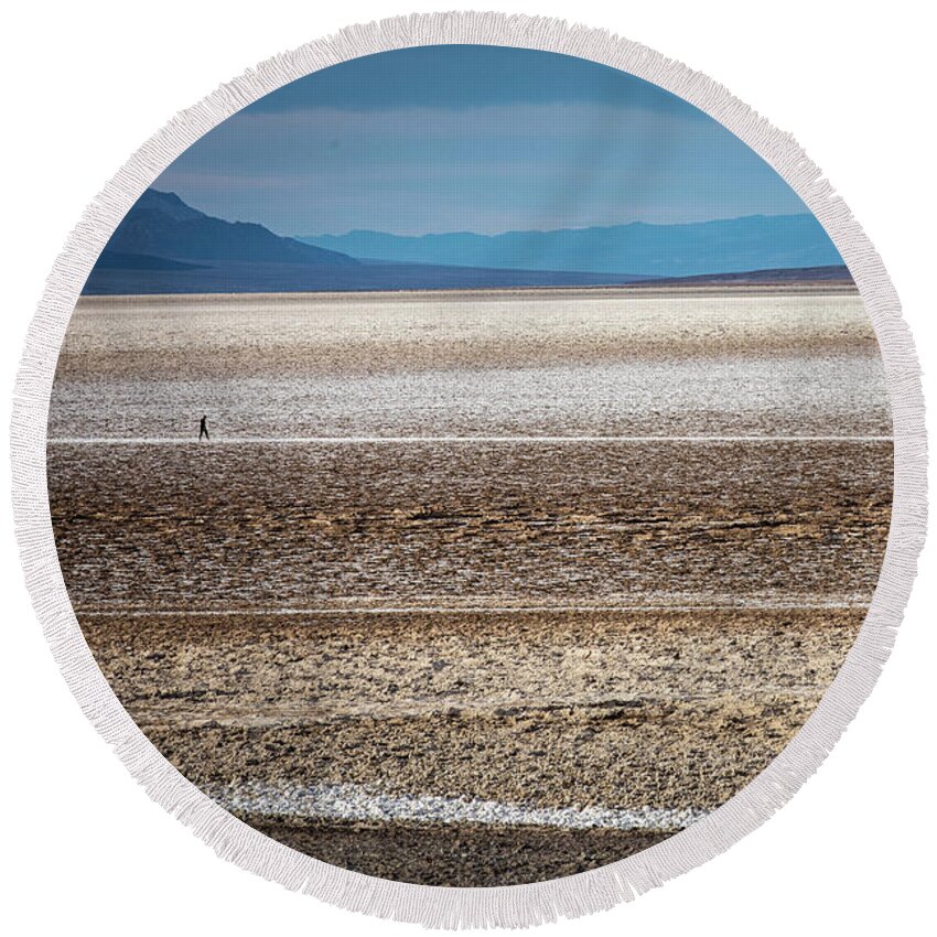 Death Valley Round Beach Towel featuring the photograph Badwater Basin by Erin Marie Davis
