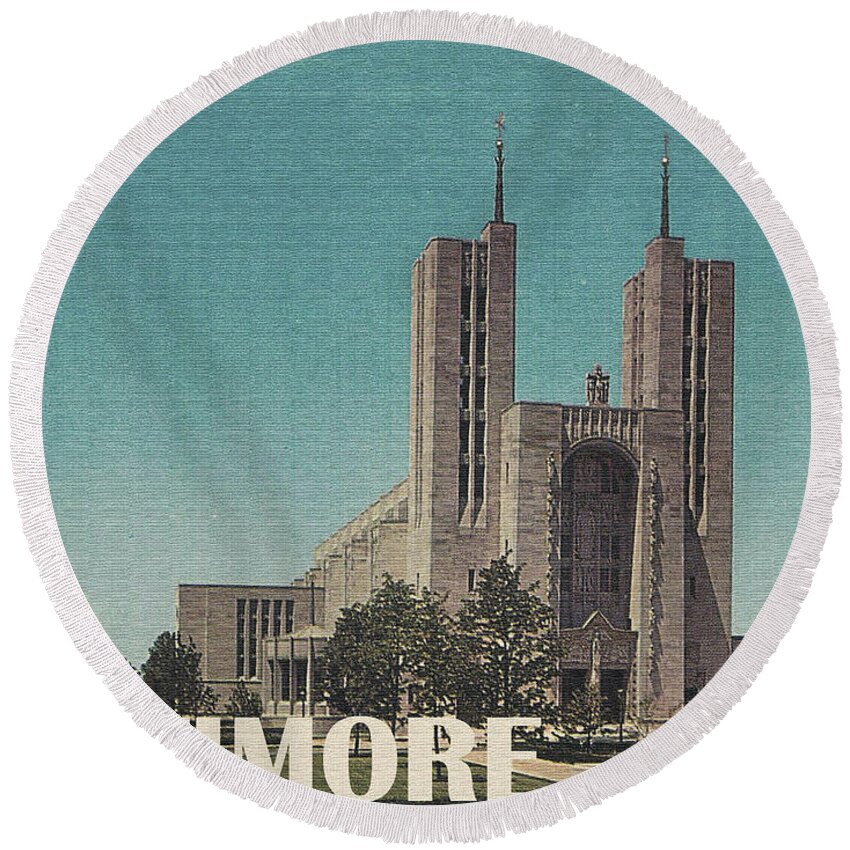 Baltimore Round Beach Towel featuring the photograph Baltimore, Cathedral Photo by Long Shot