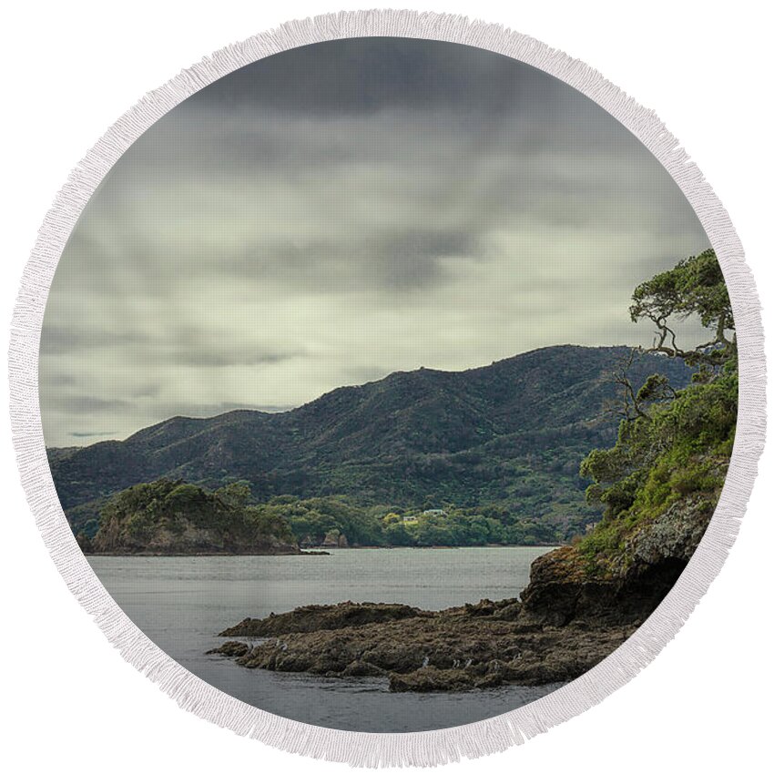Island Round Beach Towel featuring the photograph Bay of Islands, New Zealand 4 by Elaine Teague