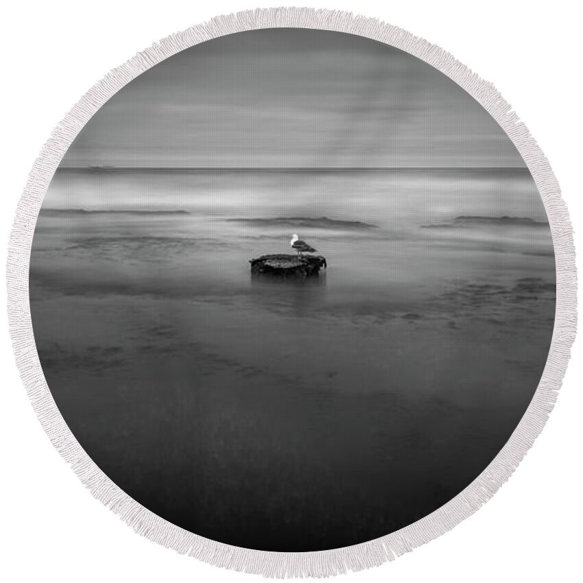 Beach Round Beach Towel featuring the photograph Be Still by Peter Tellone