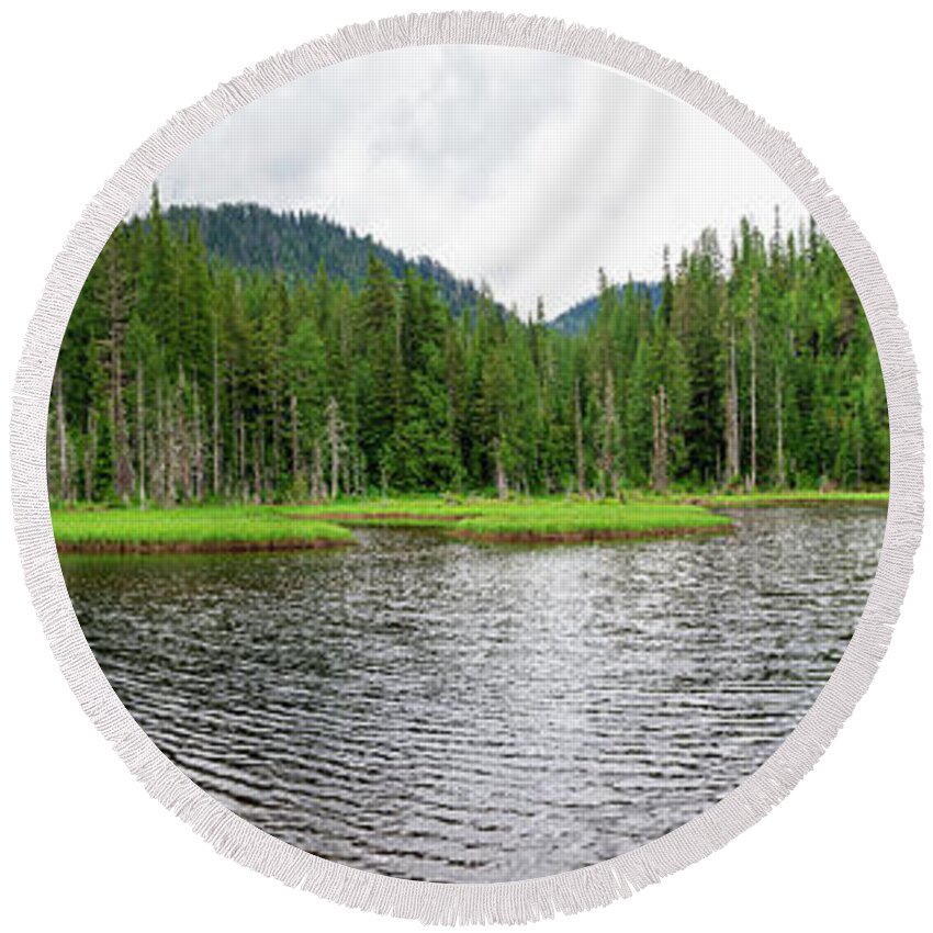 Healthy Round Beach Towel featuring the photograph Beaver Plant Lake by Pelo Blanco Photo
