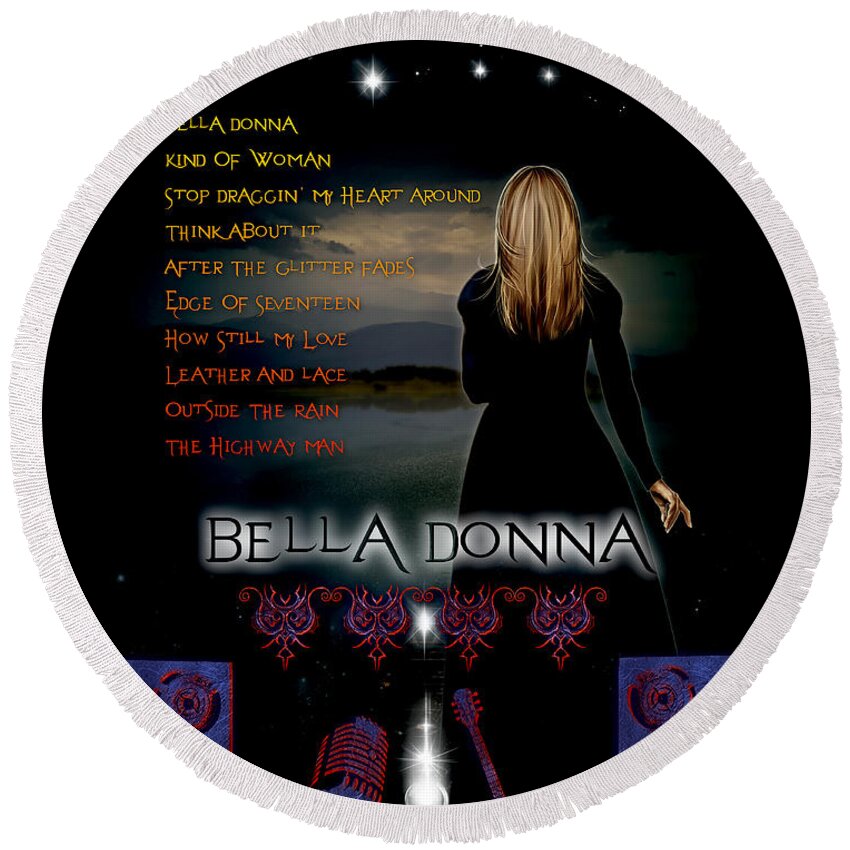 Bella Donna Round Beach Towel featuring the digital art Bella Donna by Michael Damiani
