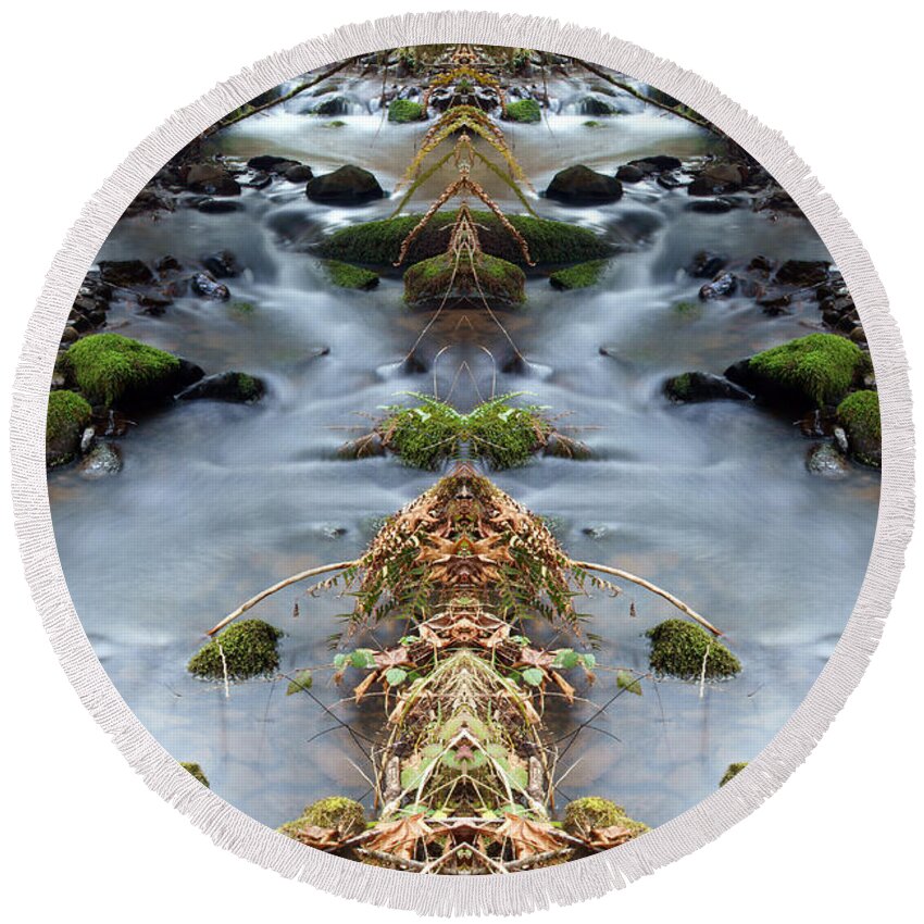 Nature Round Beach Towel featuring the photograph Big River Creek Spirits #1 by Ben Upham III