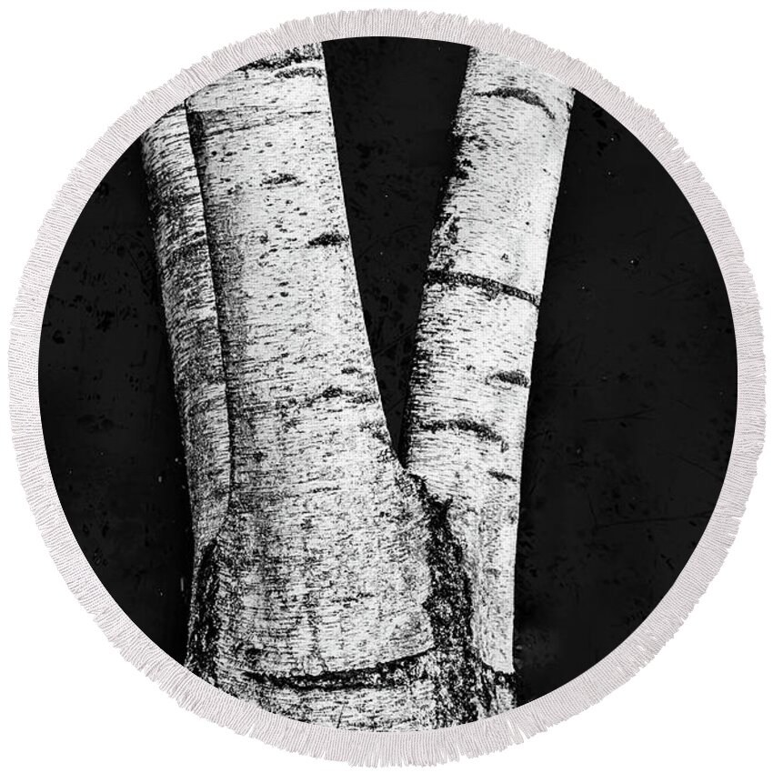 Trees Round Beach Towel featuring the photograph Birch by David Lee