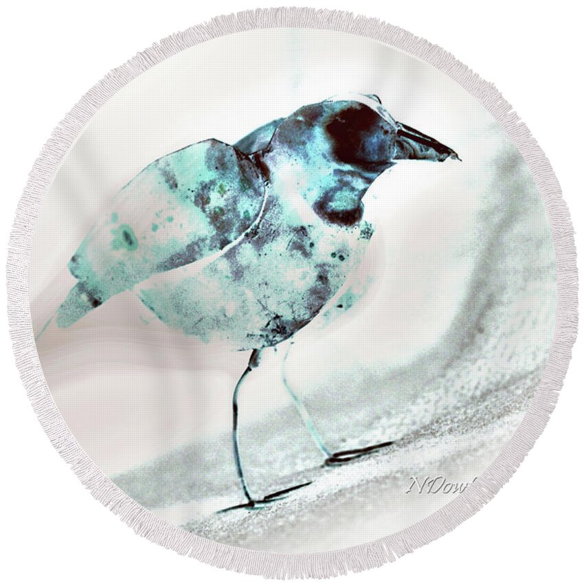 Bird Sculpture-abstract Round Beach Towel featuring the photograph Bird Sculpture-Abstract by Natalie Dowty