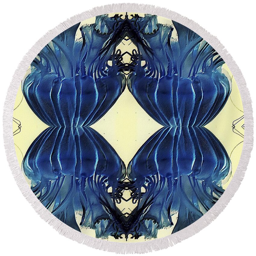 Blue Round Beach Towel featuring the photograph Blue Jell by Cleaster Cotton