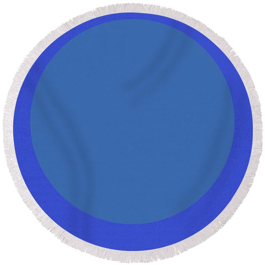 Minimal Round Beach Towel featuring the photograph Blue on Blue by Eena Bo
