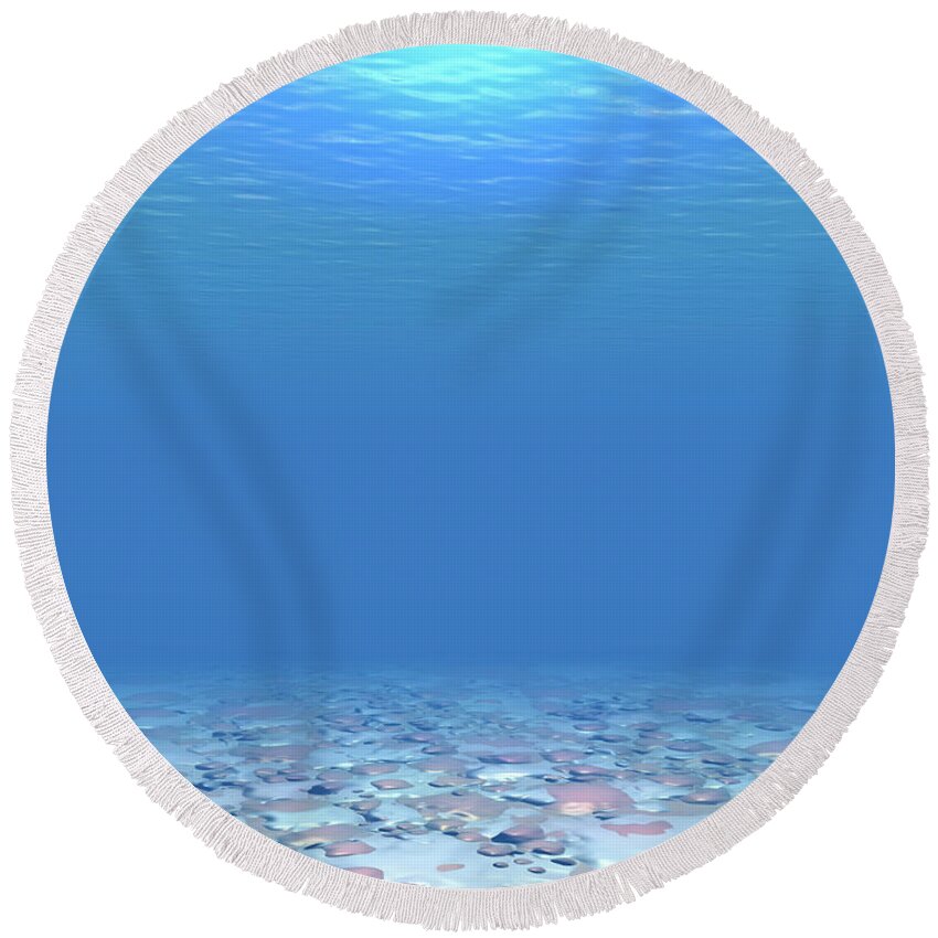 Sea Round Beach Towel featuring the digital art Bottom of The Sea by Phil Perkins
