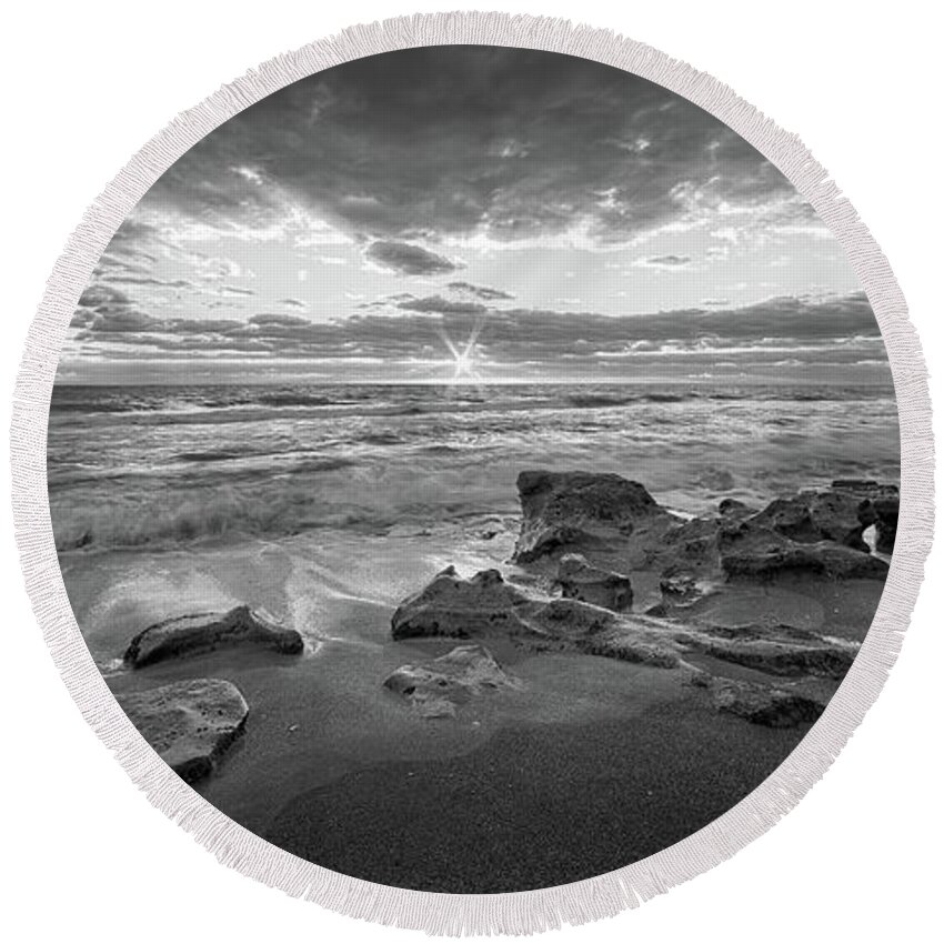 Nature Round Beach Towel featuring the photograph Breaking Storm Clouds II by Steve DaPonte