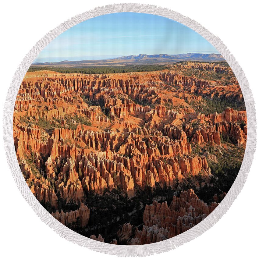 Bryce Canyon Round Beach Towel featuring the photograph Bryce Canyon Amphitheater by Richard Krebs