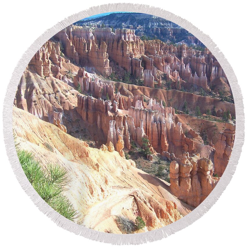 Bryce Canyon Round Beach Towel featuring the photograph Bryce Canyon by Constance DRESCHER