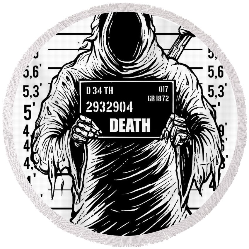 Death Round Beach Towel featuring the digital art Busted Death by Long Shot