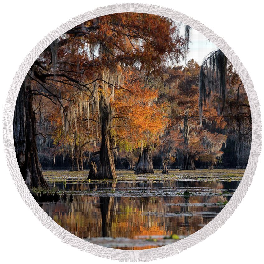  Round Beach Towel featuring the photograph Caddo Lake State Park - Texas by William Rainey