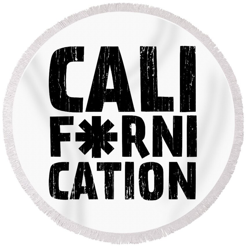 Flea Round Beach Towel featuring the drawing Californication by Camelo Fruit