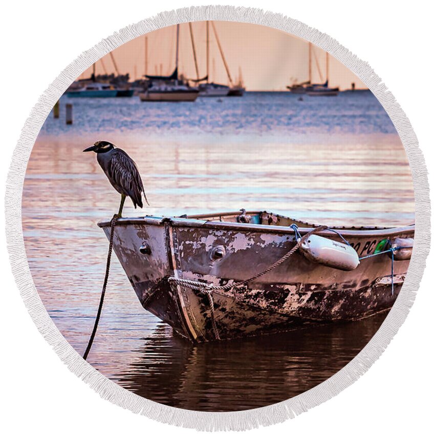 Sarasota Bay Round Beach Towel featuring the photograph Call It A Day by Michael Smith