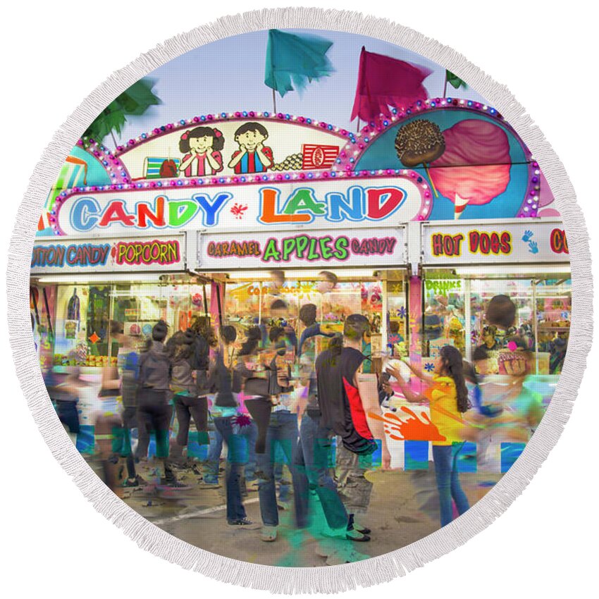 Candyland Round Beach Towel featuring the photograph Candy Land by Alex Lapidus