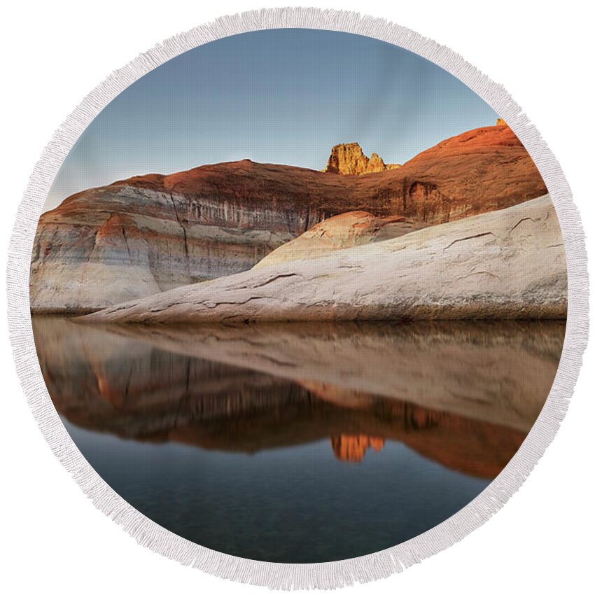 Cathedral Canyon Round Beach Towel featuring the photograph Cathedral Canyon by Peter Boehringer