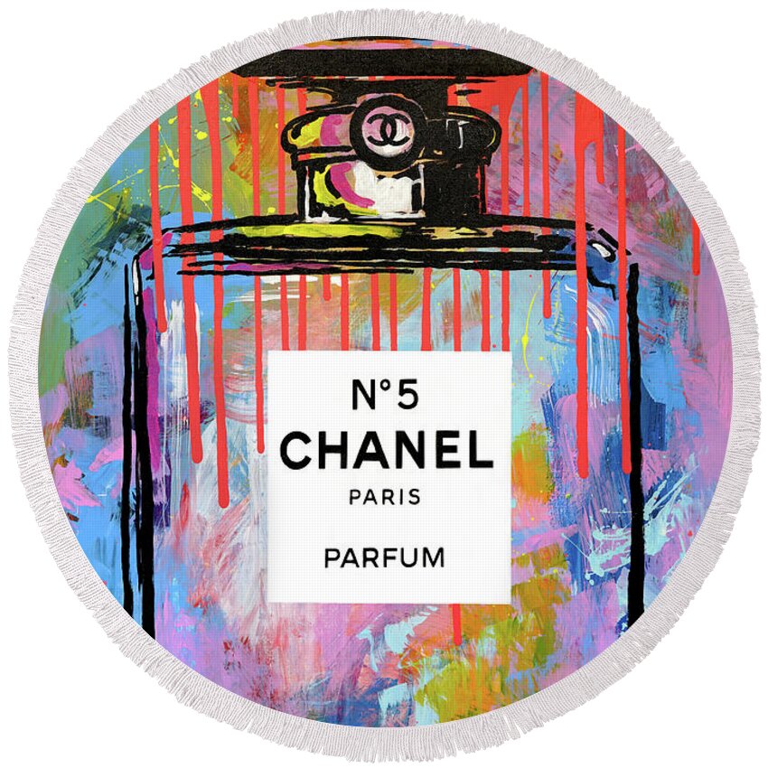 Chanel Urban Pop Art Round Beach Towel by James Hudek - Fine Art