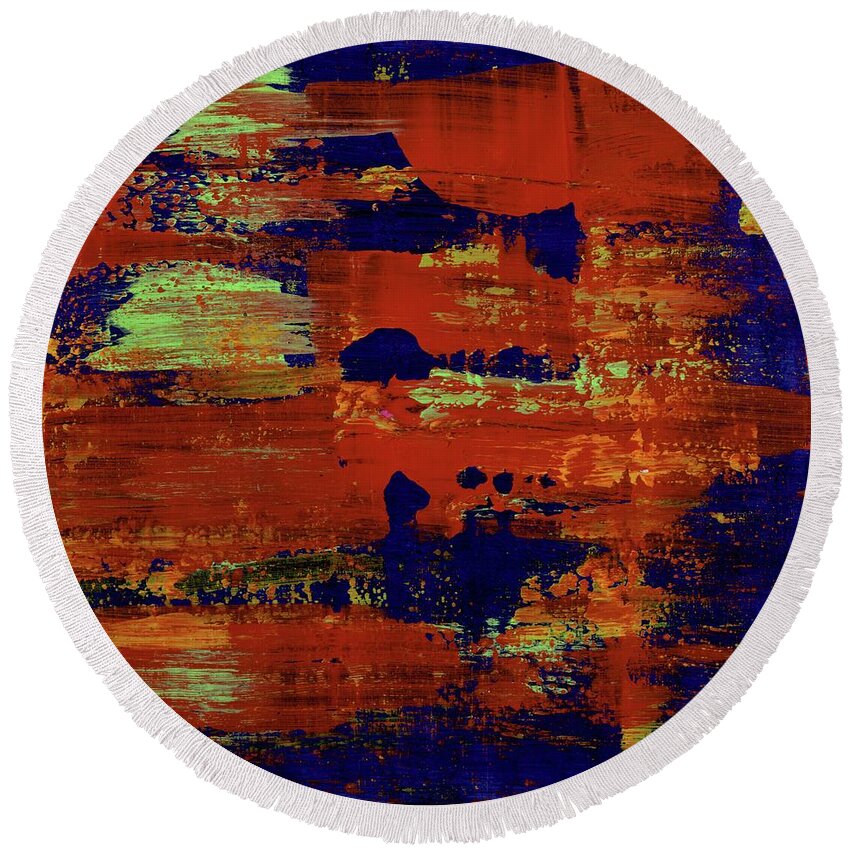 Contemporary Round Beach Towel featuring the painting Change of Pace 4 by Angela Bushman