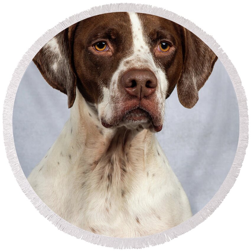 January2020 Round Beach Towel featuring the photograph Charlie 6 by Rebecca Cozart