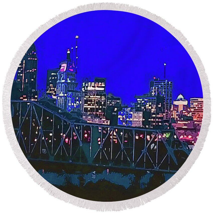 Cityscape Round Beach Towel featuring the photograph Cincinnati by CHAZ Daugherty