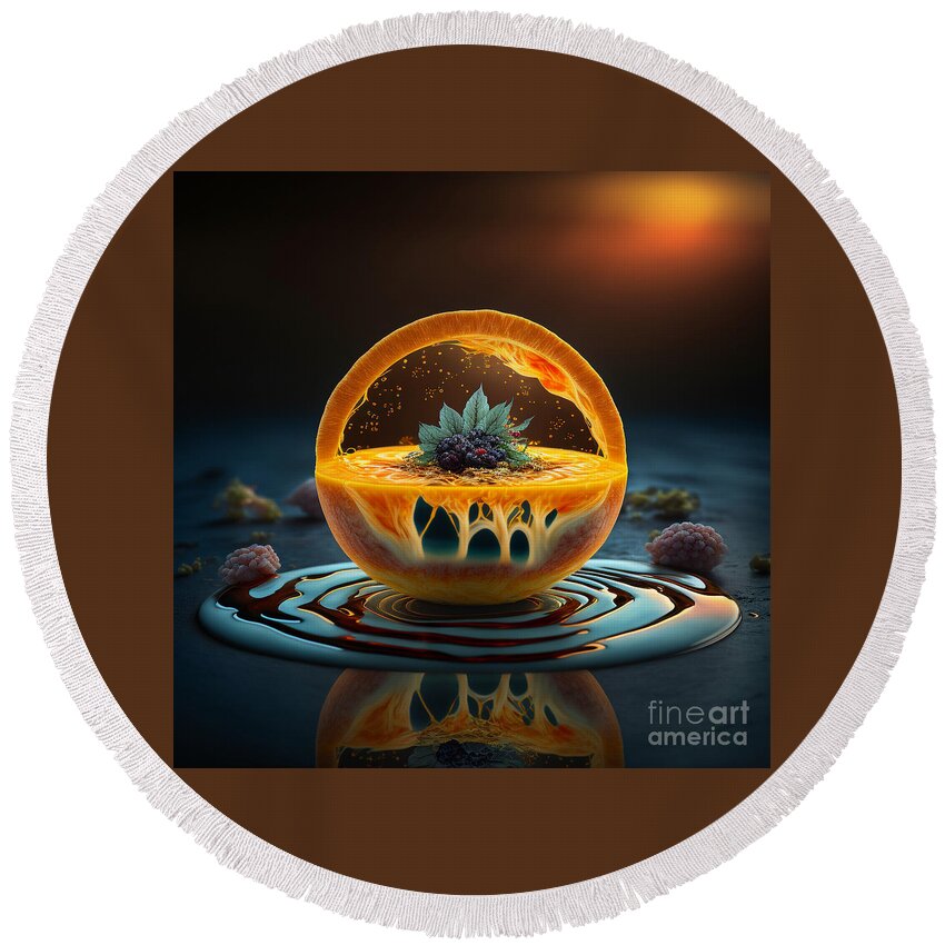 Collector Of Light Round Beach Towel featuring the digital art Sol Citrico by Jay Schankman