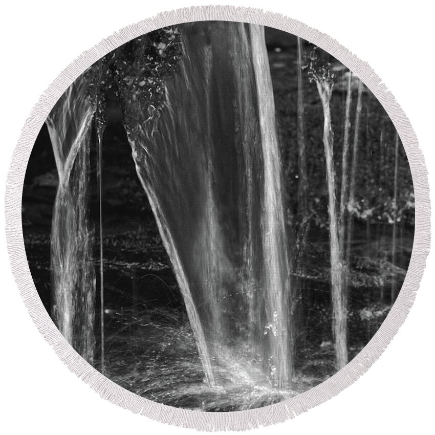 Falls Branch Falls Round Beach Towel featuring the photograph Close Up Waterfall by Phil Perkins