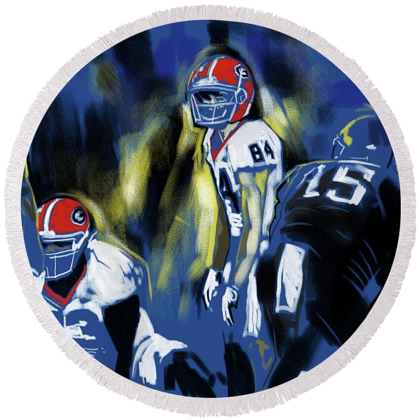 Cold Kentucky Round Beach Towel featuring the painting Cold Kentucky by John Gholson